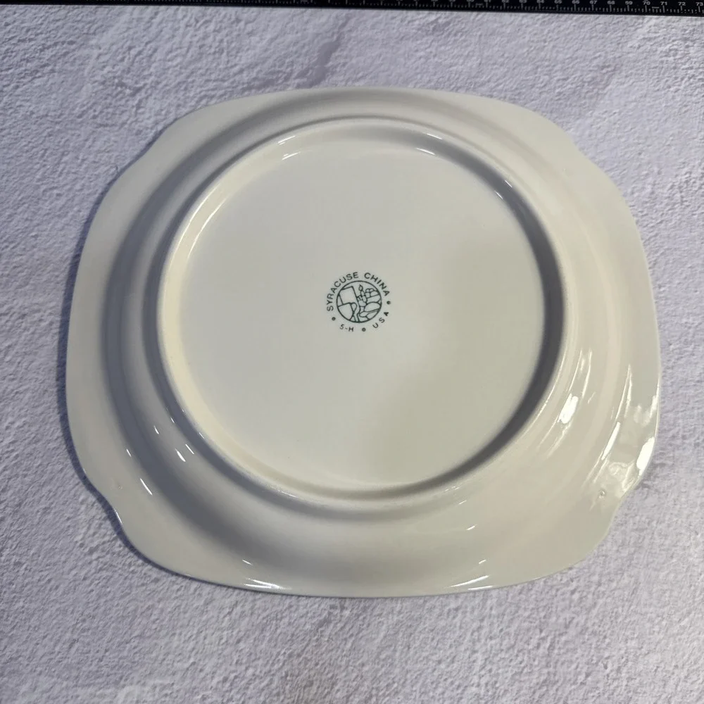 Syracuse China Brighton Bay Cobalt Blue Speckled Platters Set of 2 USA Stoneware